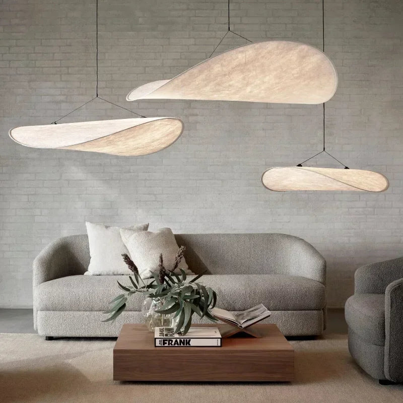 Mood lamp featuring a minimalist fabric design that provides soft light diffusion, perfect for creating a cozy atmosphere, available in adjustable heights from 40cm to  2