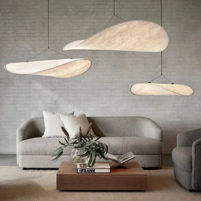 Mood lamp featuring a minimalist fabric design that provides soft light diffusion, perfect for creating a cozy atmosphere, available in adjustable heights from 40cm to  2