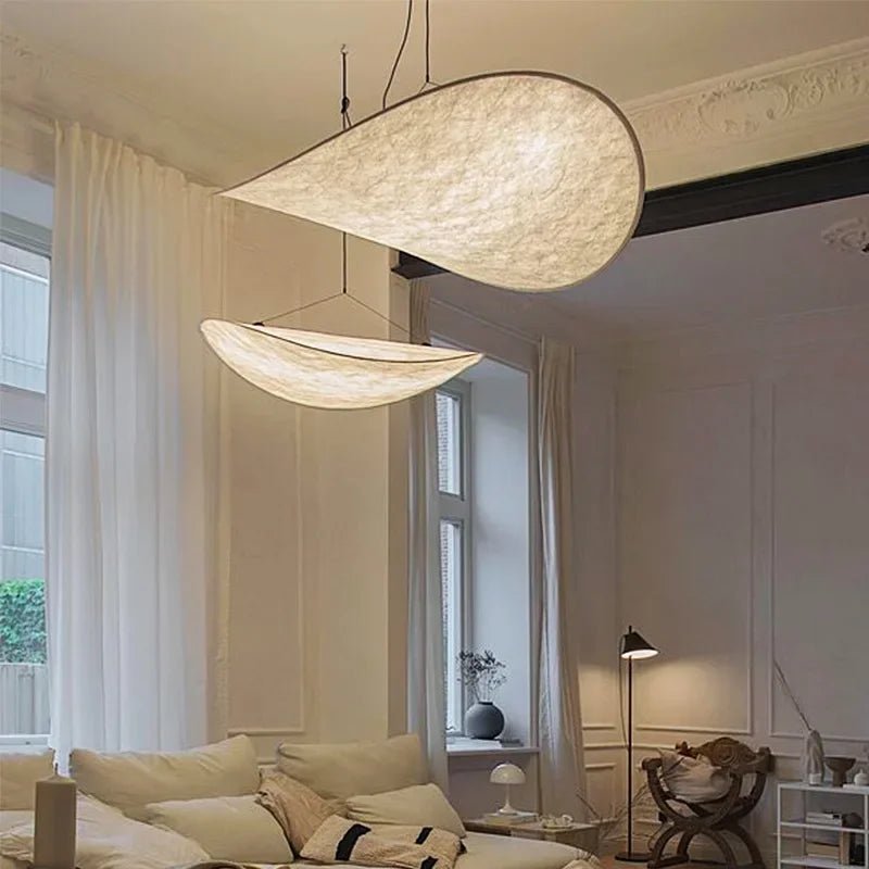 Mood lamp featuring a minimalist fabric design that provides soft light diffusion, perfect for creating a cozy atmosphere, available in adjustable heights from 40cm to  1