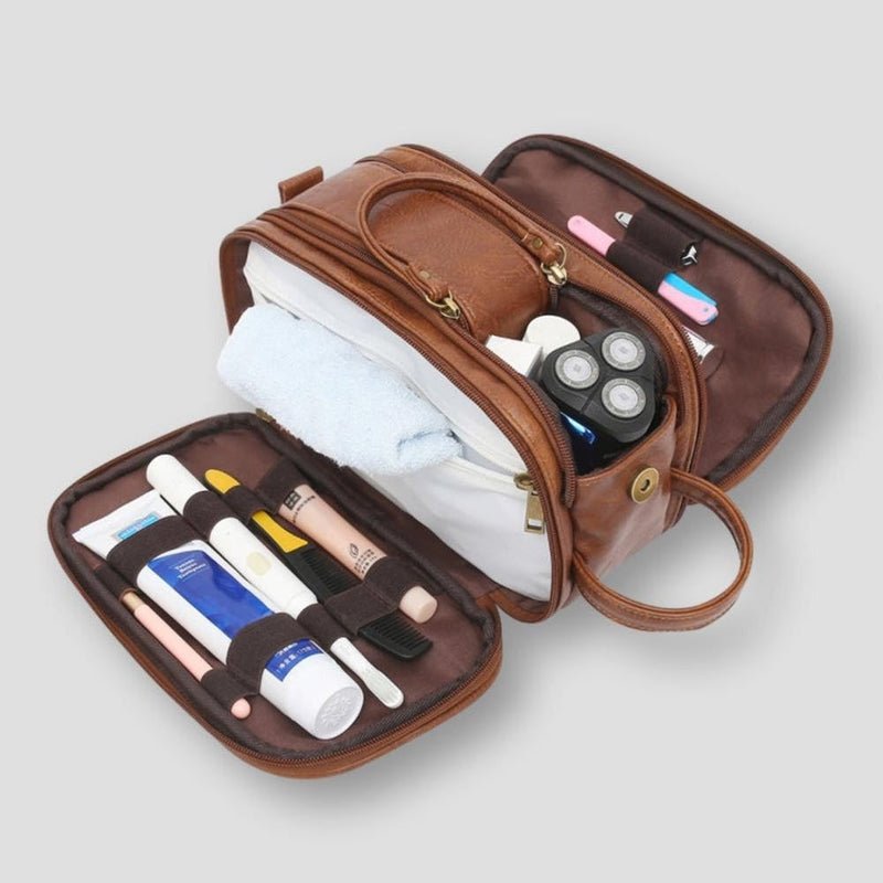 Multi-Compartment Toiletry Bag featuring a Wet-Dry Section, designed for easy organization and water resistance, perfect for travel for both men and women 4