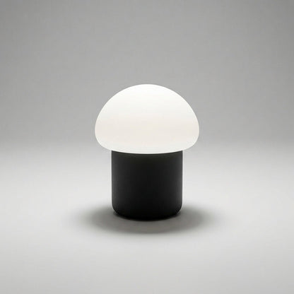 Mushroom table lamp featuring a modern minimalist design with soft LED light, perfect for bedside and nightstand use. 5