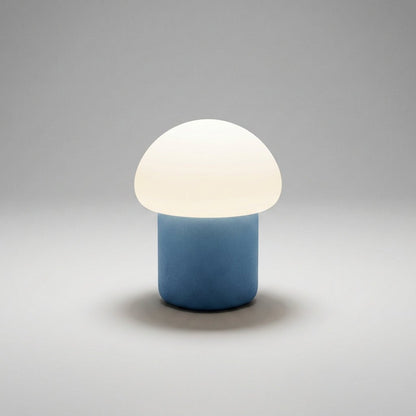 Mushroom table lamp featuring a modern minimalist design with soft LED light, perfect for bedside and nightstand use. 8