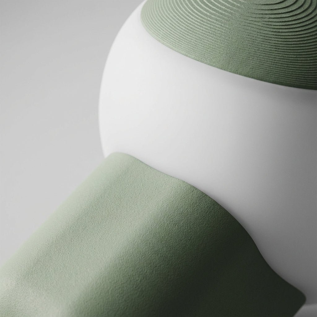 Mushroom table lamp featuring a modern minimalist design with soft LED light, perfect for bedside and nightstand use. 3