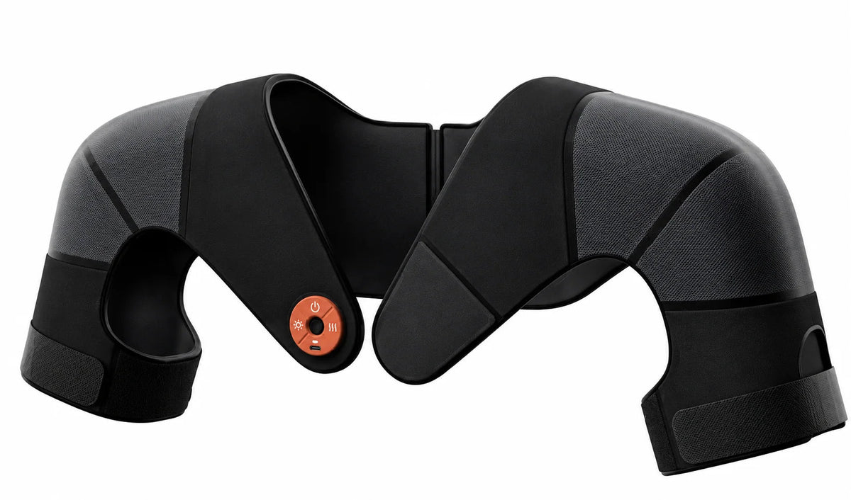 Neck and Shoulder Massager featuring adjustable infrared heat and vibration for cordless pain relief, designed to soothe tension and improve relaxation. 0