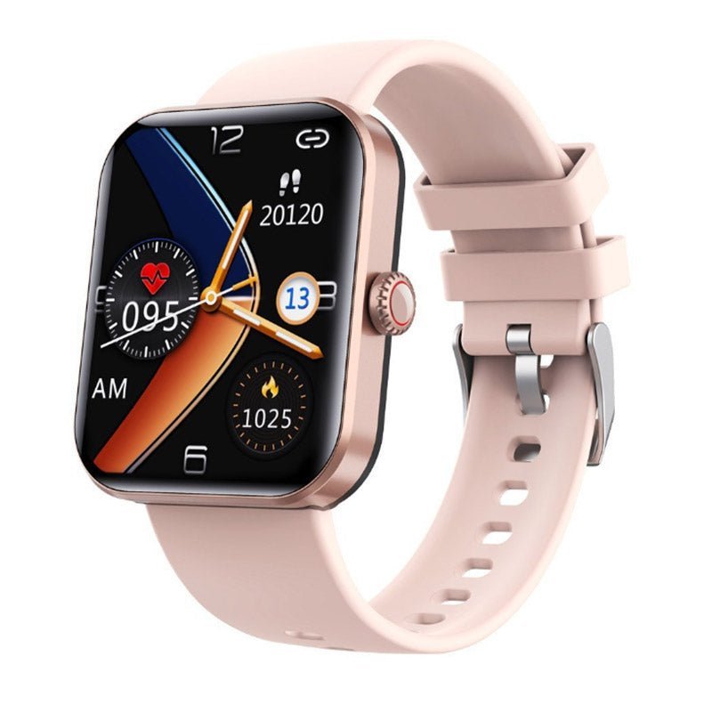 Non-invasive glucose monitoring smartwatch featuring heart rate and blood pressure tracking for health-conscious individuals. 1