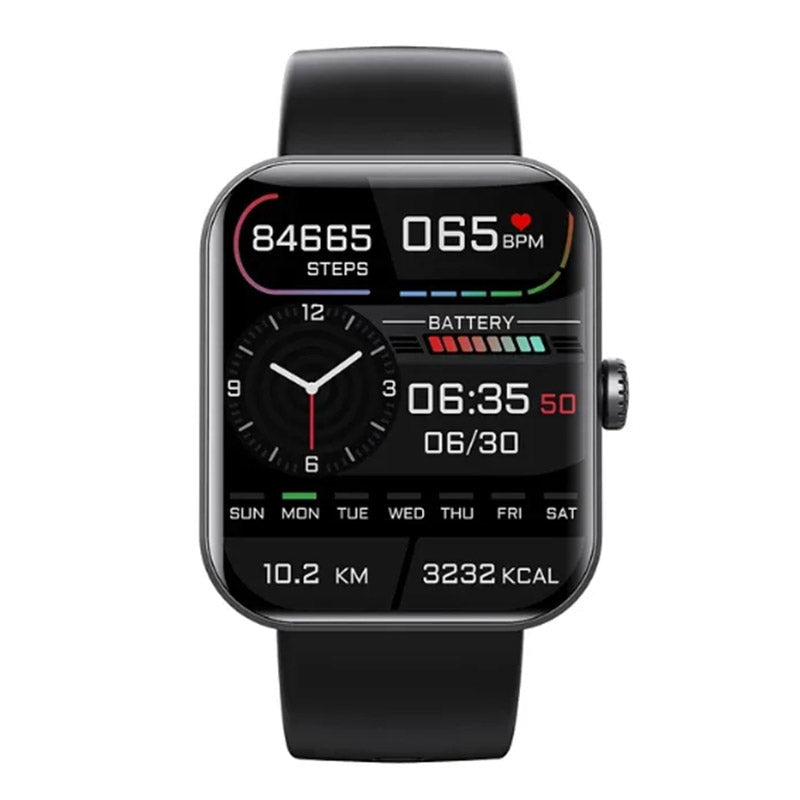 Non-invasive glucose monitoring smartwatch featuring heart rate and blood pressure tracking for health-conscious individuals. 2