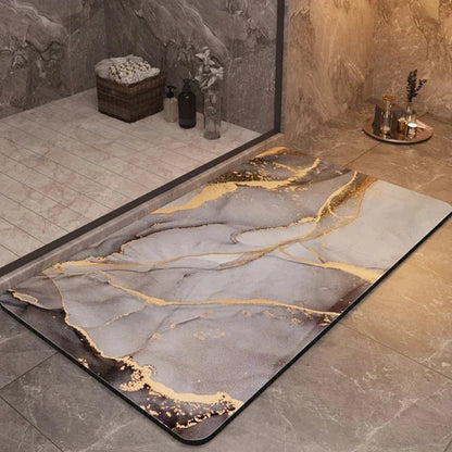 Non-slip bath mat featuring a quick-drying diatom mud surface, available in multiple colors, designed for safety and comfort in the bathroom. 0