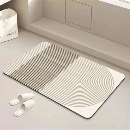 Non-slip bath mat featuring a super absorbent rubber base in an eco-friendly multicolor design, measuring 40x60 cm. 12