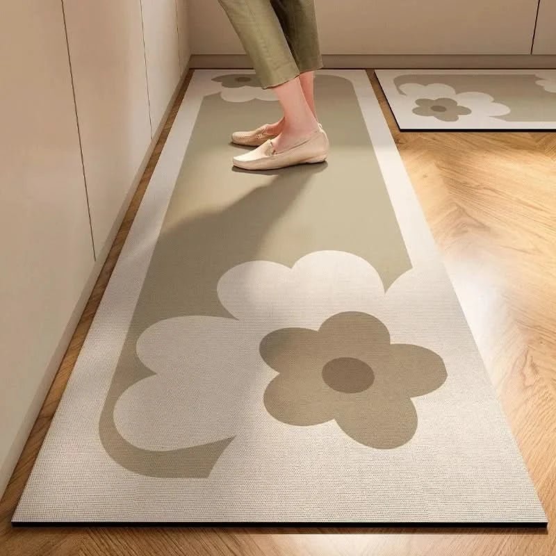 Non-slip kitchen mat featuring an easy-clean surface and minimalist design, providing safe and comfortable standing for home cooks. 3