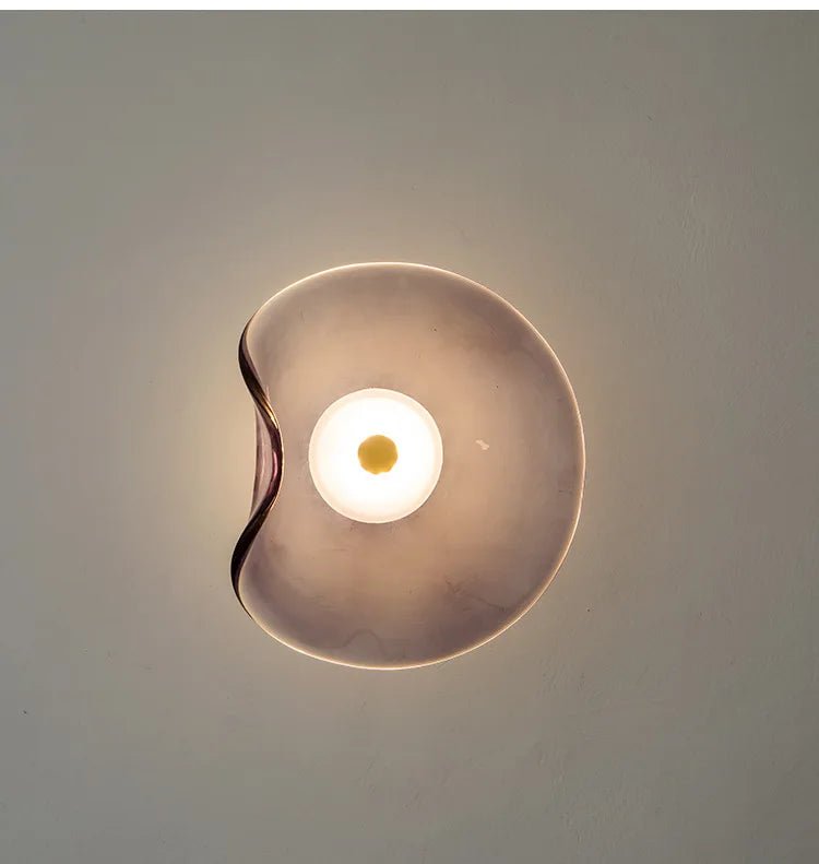 Nordic glass wall lamp featuring a modern art design, showcasing atmospheric lighting in multiple colors, perfect for enhancing home decor. 0