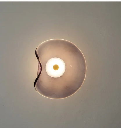 Nordic glass wall lamp featuring a modern art design, showcasing atmospheric lighting in multiple colors, perfect for enhancing home decor. 0