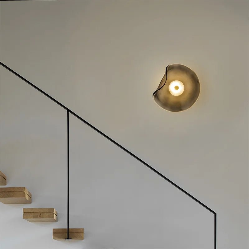 Nordic glass wall lamp featuring a modern art design, showcasing atmospheric lighting in multiple colors, perfect for enhancing home decor. 3