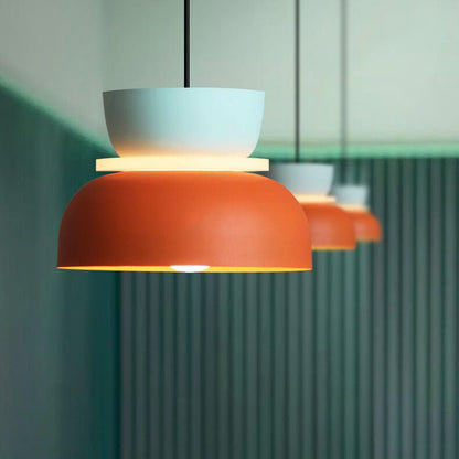 Nordic Hanging Lamp with LED Light – Colorful Metal Shade for Kitchen Pendant Lighting 3