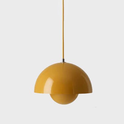 Nordic hanging lamp featuring a sleek metal dome shade, perfect for adjustable pendant lighting in a Scandinavian style kitchen. 12