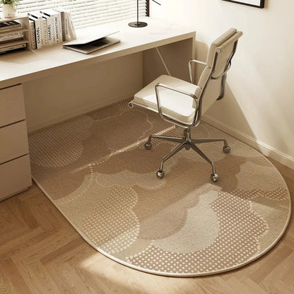 Office chair mat for carpet featuring a modern geometric design, non-slip backing, and a smooth rolling surface, ideal for protecting floors and enhancing workspace aesthetics. 5