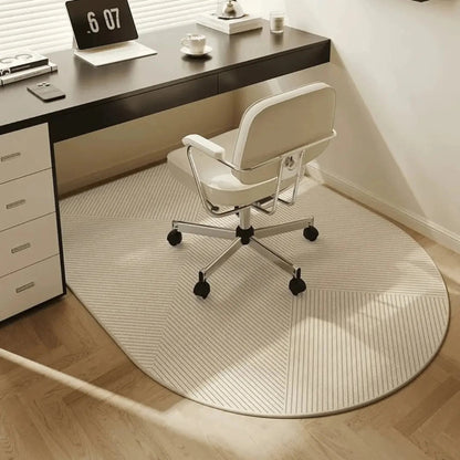 Office chair mat for carpet featuring a modern geometric design, non-slip backing, and a smooth rolling surface, ideal for protecting floors and enhancing workspace aesthetics. 0