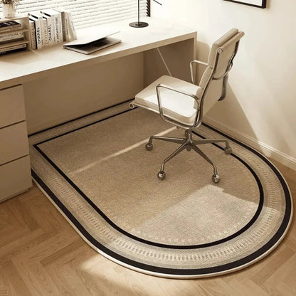 Office chair mat for carpet featuring a modern geometric design, non-slip backing, and a smooth rolling surface, ideal for protecting floors and enhancing workspace aesthetics. 3