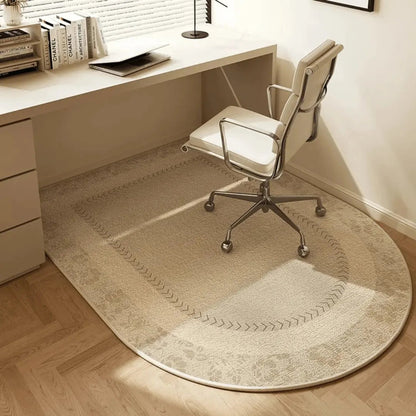 Office chair mat for carpet featuring a modern geometric design, non-slip backing, and a smooth rolling surface, ideal for protecting floors and enhancing workspace aesthetics. 2