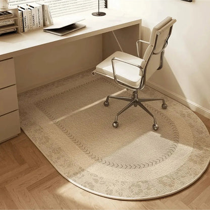 Office chair mat for carpet featuring a modern geometric design, non-slip backing, and a smooth rolling surface, ideal for protecting floors and enhancing workspace aesthetics. 6