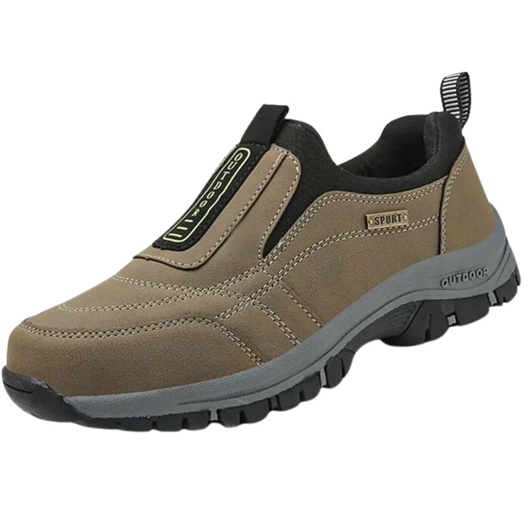 Orthopaedic walking shoes featuring a slip-on design, arch support, and a comfortable rubber sole for enhanced mobility and foot health. 6