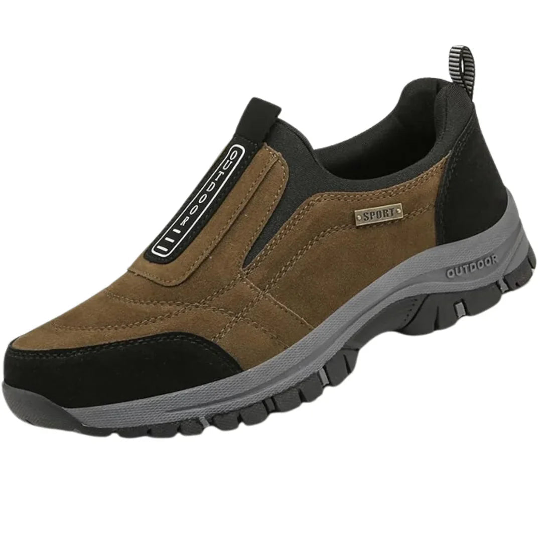 Orthopaedic walking shoes featuring a slip-on design, arch support, and a comfortable rubber sole for enhanced mobility and foot health. 5
