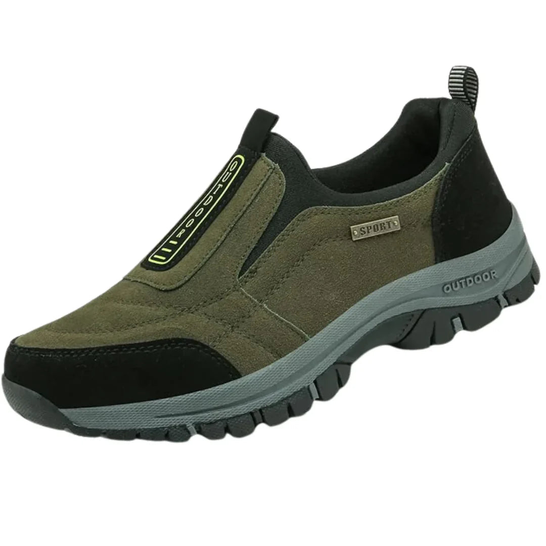 Orthopaedic walking shoes featuring a slip-on design, arch support, and a comfortable rubber sole for enhanced mobility and foot health. 7