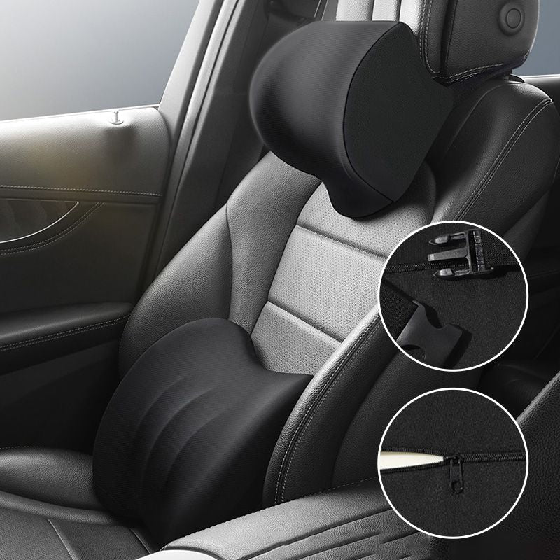 Orthopedic car pillow designed for spine support and comfort, made from durable synthetic fiber, perfect for travel use. 0