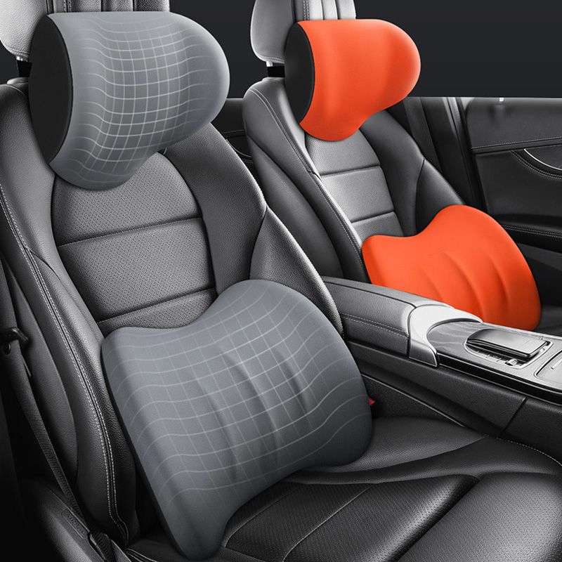 Orthopedic car pillow designed for spine support and comfort, made from durable synthetic fiber, perfect for travel use. 2
