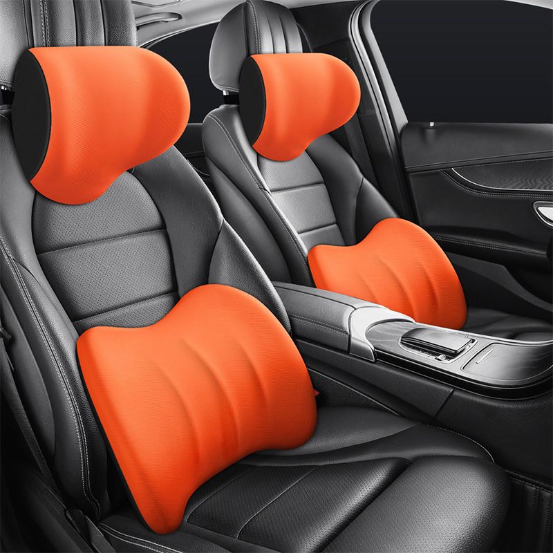 Orthopedic car pillow designed for spine support and comfort, made from durable synthetic fiber, perfect for travel use. 8