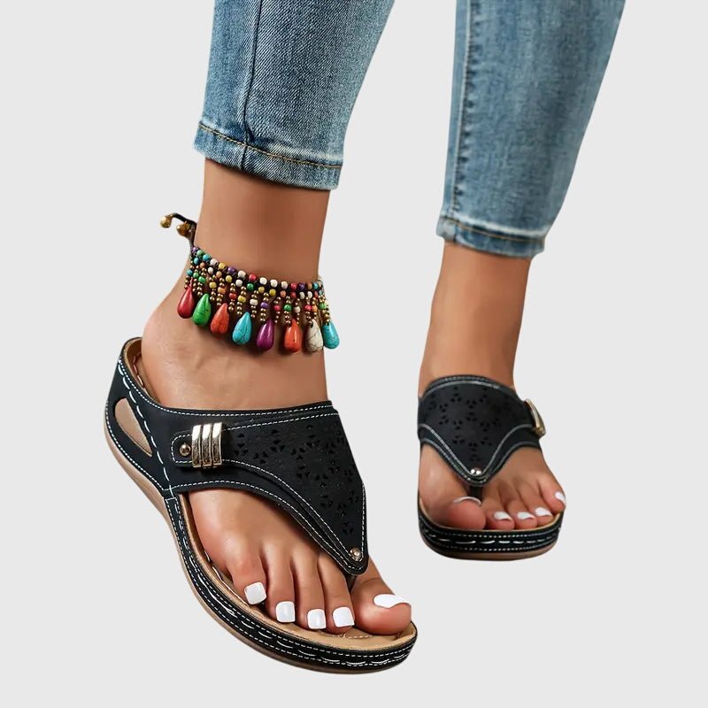 Orthopedic sandals for women featuring ergonomic support, a shock-absorbing sole, and a convenient slip-on design, ideal for all-day comfort and foot 6