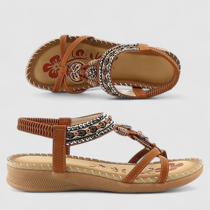 Orthopedic sandals featuring a stability sole and secure heel cap, designed for comfort and support in everyday wear. 8