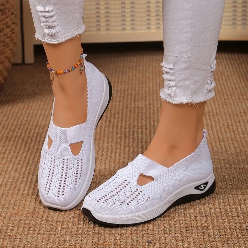 Orthopedic slip-on shoes for women featuring enhanced walking support and breathable insoles for maximum comfort and foot care. 10