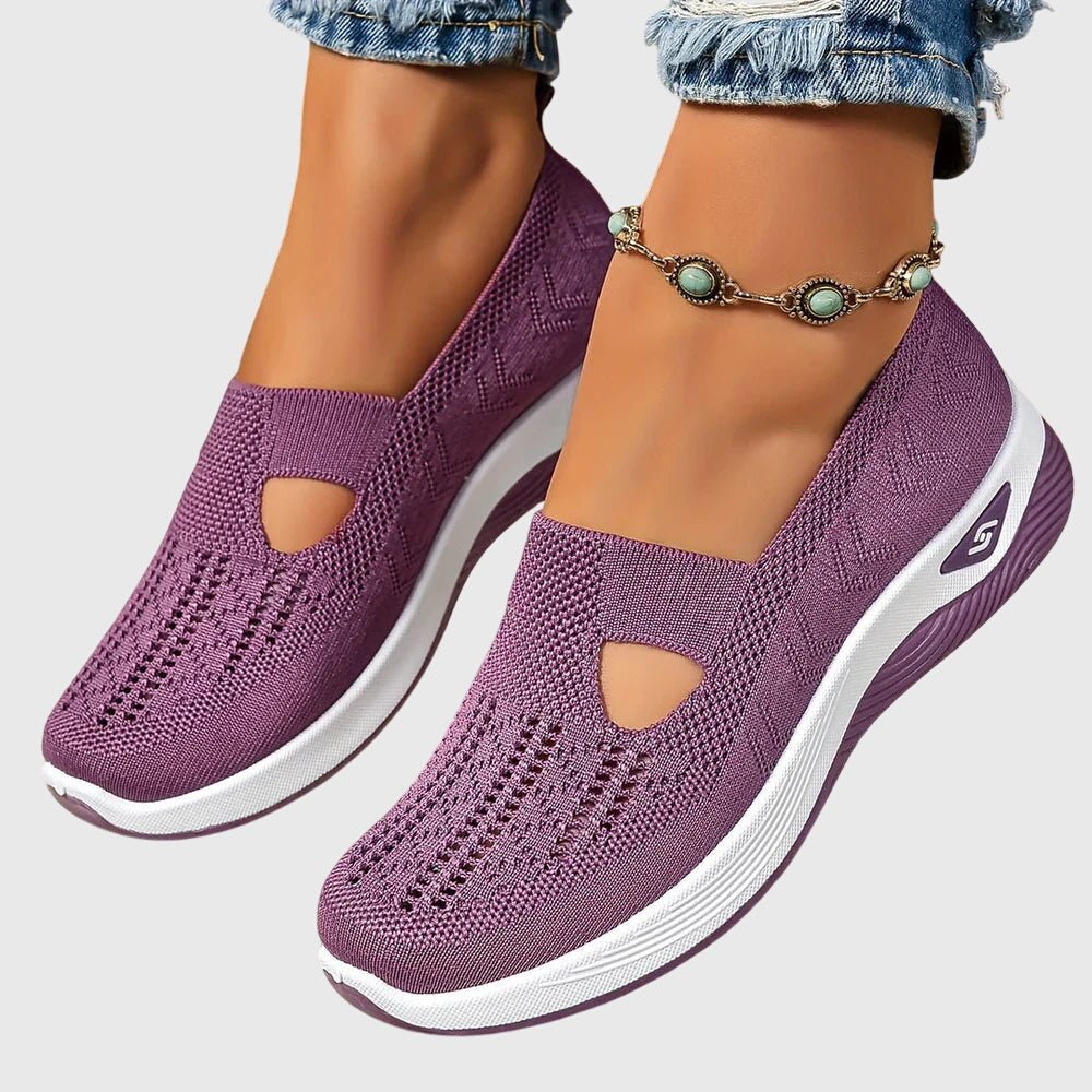 Orthopedic slip-on shoes for women featuring enhanced walking support and breathable insoles for maximum comfort and foot care. 0