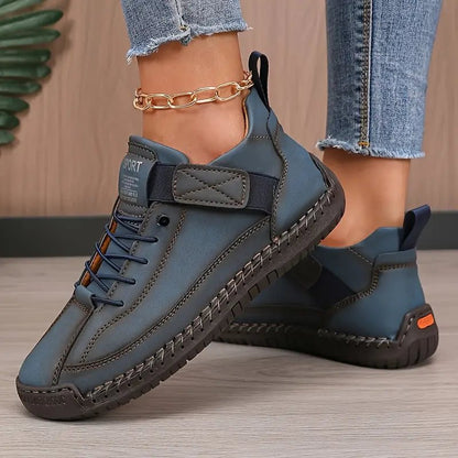 Orthopedic sneakers featuring a shock-absorbing EVA sole, wide fit design, and breathable leather for ultimate comfort and support in casual wear. 5