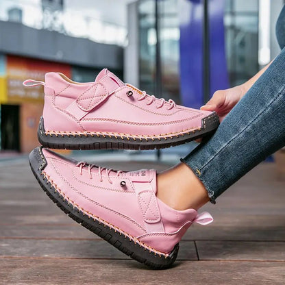 Orthopedic sneakers featuring shock-absorbing EVA soles, designed for comfort with a wide fit and made from premium leather, perfect for easy slip-on wear 8