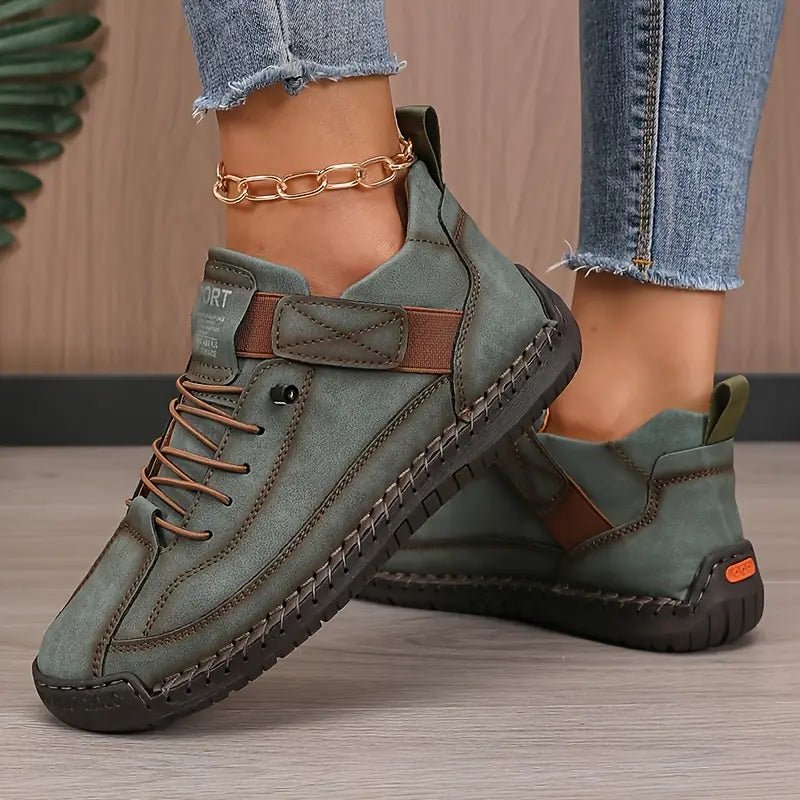 Orthopedic sneakers featuring shock-absorbing EVA soles, designed for comfort with a wide fit and made from premium leather, perfect for easy slip-on wear 3