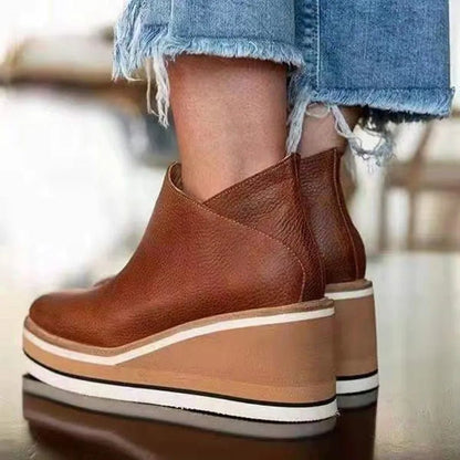 Orthopedic waterproof boots featuring a sleek autumn winter design, equipped with an easy side zipper for comfortable everyday wear. 4