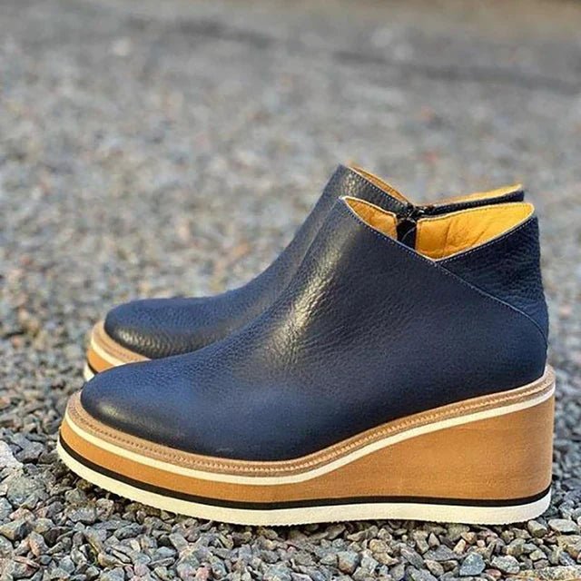 Orthopedic waterproof boots featuring a sleek autumn winter design, equipped with an easy side zipper for comfortable everyday wear. 6