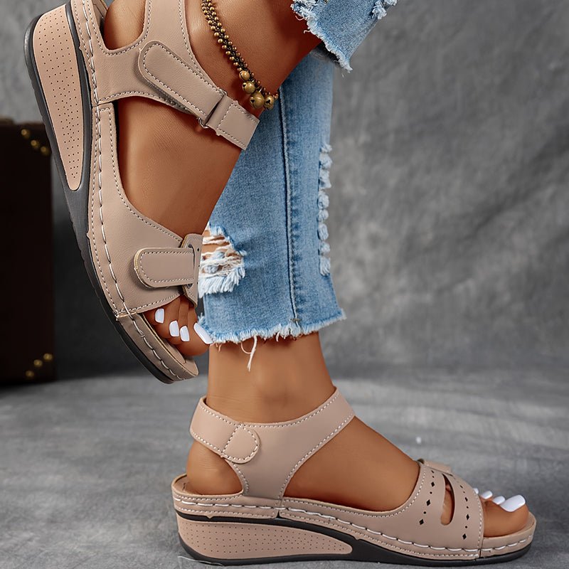 Orthopedic wedge sandals for women featuring cushioned support, adjustable fit, and a lightweight breathable design for all-day comfort. 5
