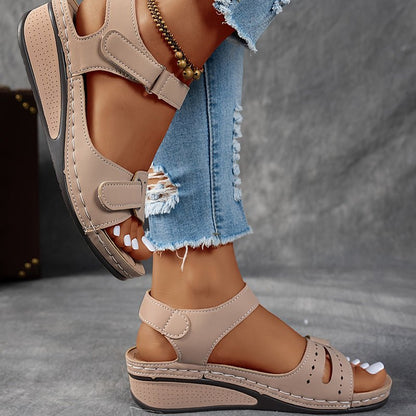 Orthopedic wedge sandals for women featuring cushioned support, adjustable fit, and a lightweight breathable design for all-day comfort. 5