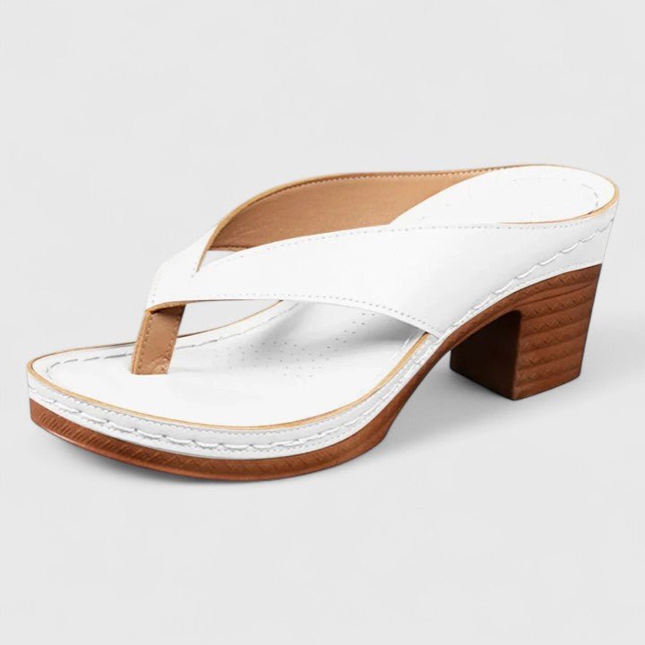 Orthopedic women's heels featuring an ergonomic footbed and shock-absorbing sole, designed in elegant synthetic leather for comfort and style. 5