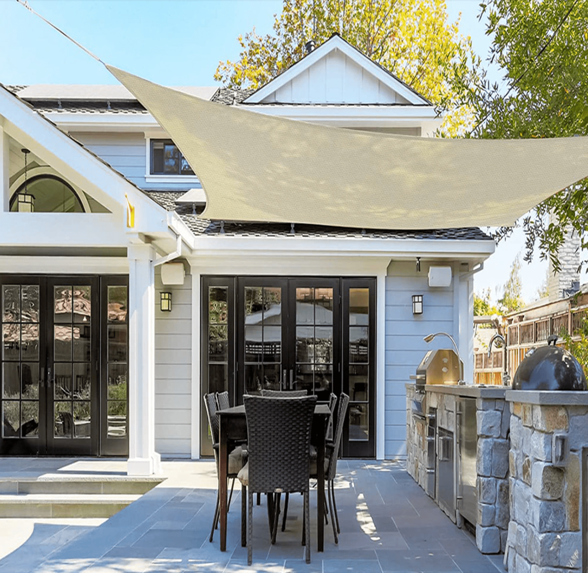 Outdoor furniture cover made from durable polyester, designed for patio and garden use, featuring UV protection to shield furniture from sun damage. 10