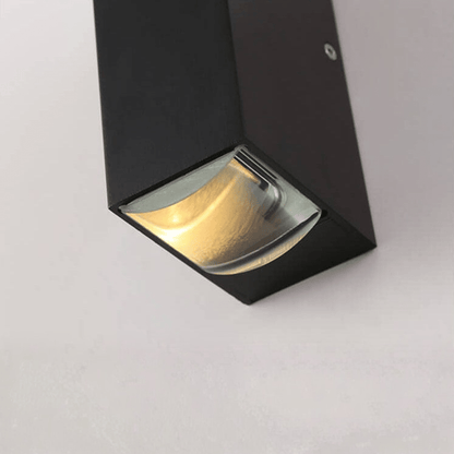 Outdoor LED wall lamp in sleek black design, featuring an up-down light effect, perfect for modern facade lighting and enhancing outdoor spaces. 7