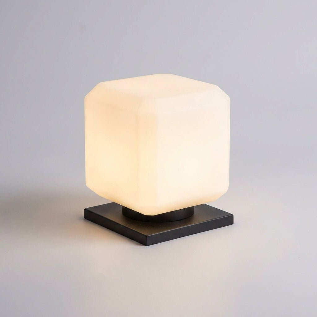 Outdoor solar garden light featuring a minimalist design, made from weatherproof metal, shaped like a sleek cube, perfect for enhancing outdoor spaces with eco-friendly illumination 2