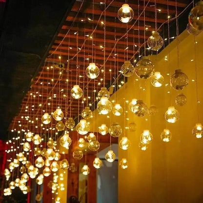Outdoor string lights featuring a waterproof design, energy-efficient LED bulbs, perfect for enhancing garden and patio decor. 4