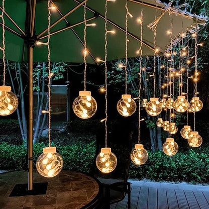 Outdoor string lights featuring a waterproof design, energy-efficient LED bulbs, perfect for enhancing garden and patio decor. 1