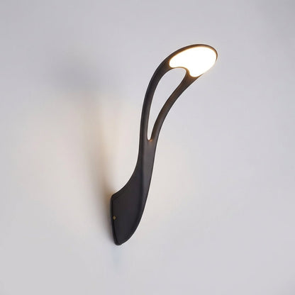 Outdoor wall lamp featuring energy-efficient LED lighting, crafted from black aluminum for weather resistance, perfect for illuminating entryways and patios. 2