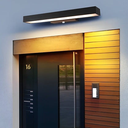Outdoor wall lamp featuring a sleek black stainless steel design and a built-in motion sensor for enhanced security and illumination. Ideal for patios, gardens, and entry 8