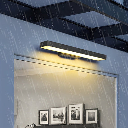 Outdoor wall lamp featuring a sleek black stainless steel design and a built-in motion sensor for enhanced security and illumination. Ideal for patios, gardens, and entry 7