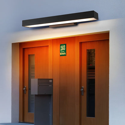 Outdoor wall lamp featuring a sleek black stainless steel design and a built-in motion sensor for enhanced security and illumination. Ideal for patios, gardens, and entry 6